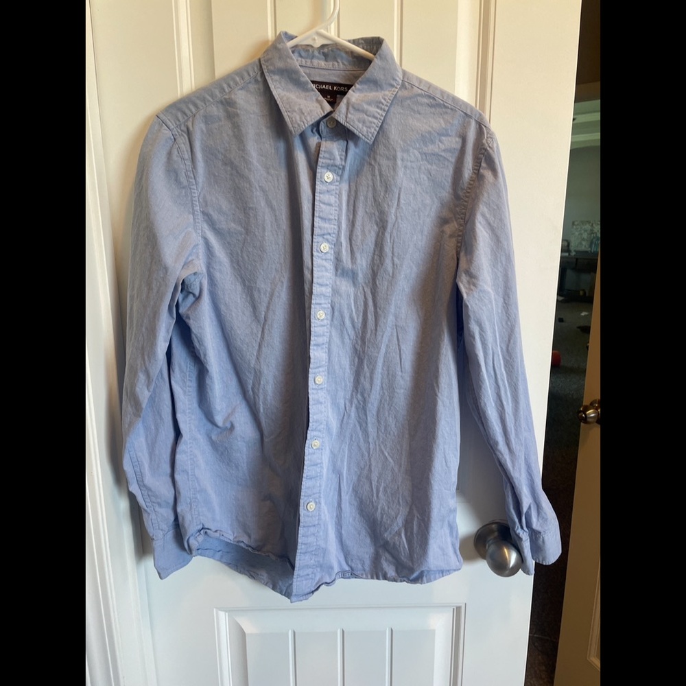 Michael Kors Blue Casual Button Down Shirt